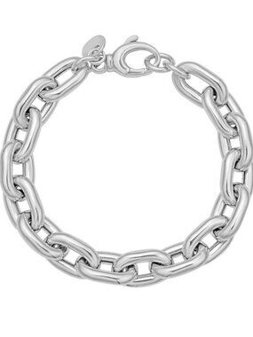 ✨ Sterling Silver Rhodium Plated Oval Link Bracelet ✨